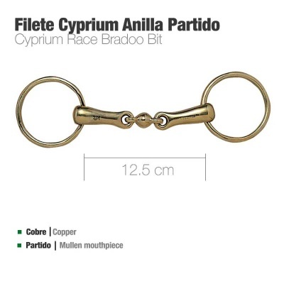 Filete Cyprium Anilla Partido em cobre com anilhas, 12,5 cm, boca partida