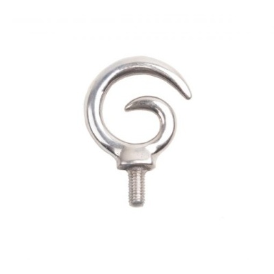 Gancho metálico em espiral com acabamento prateado