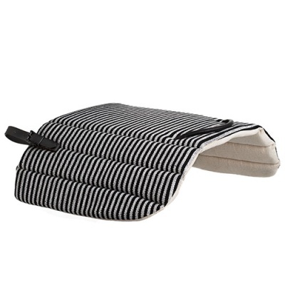 Sela para cavalo riscas preto e branco com interior bege acolchoado