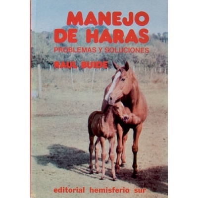 Capa de livro sobre manejo de haras com imagem de égua e potro em campo aberto