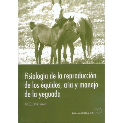 Capa de livro verde com título em espanhol e imagem de cavalo adulto branco com potro castanho