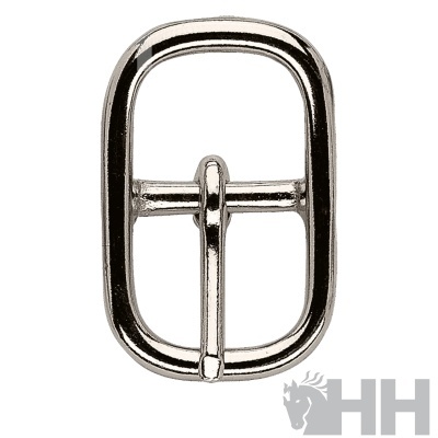 Fivela metálica prateada oval