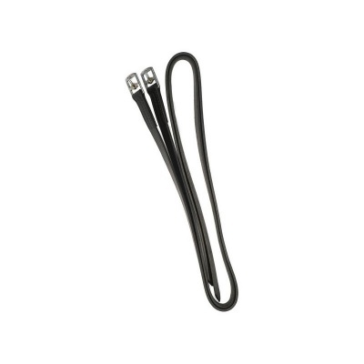 Correia dupla preta de couro com fivelas metálicas