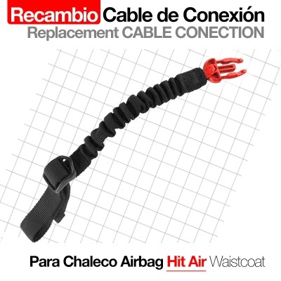 Cabo de conexão preto com extremidade vermelha para colete Airbag Hit Air