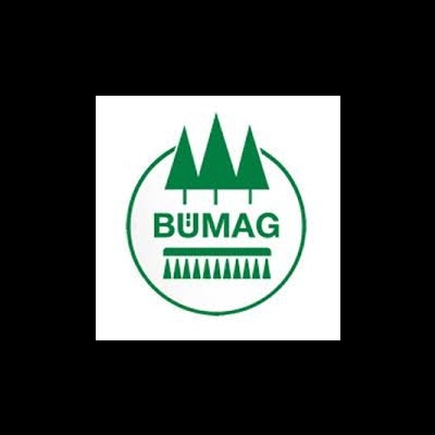 Logótipo verde redondo com árvores e texto BÜMAG