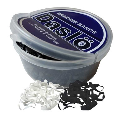 Recipiente de fitas de trançar preta e branca Dahlo