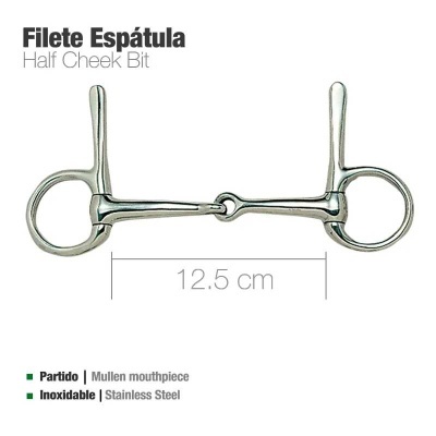 Filete espátula de aço inoxidável com boca partida, 12,5 cm