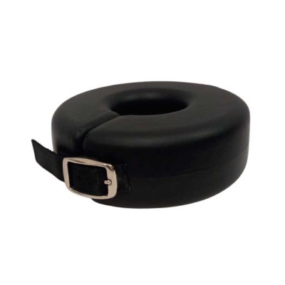 Colar cervical inflável preto com fivela metálica