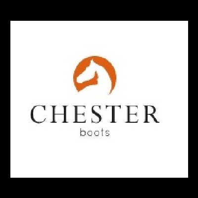 Logótipo da marca Chester Boots com cabeça de cavalo laranja