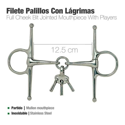 Filete palillos com lágrimas de aço inoxidável, 12,5 cm, boca inteira articulada com 3 argolas.