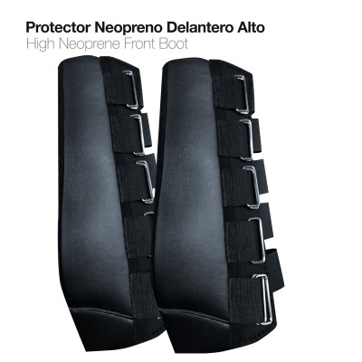 Protector neopreno delantero alto preto com tiras ajustáveis