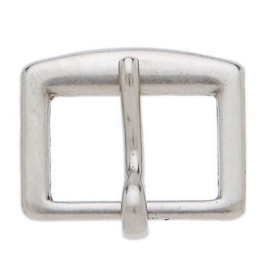 Fivela de metal prateado retangular com barra central