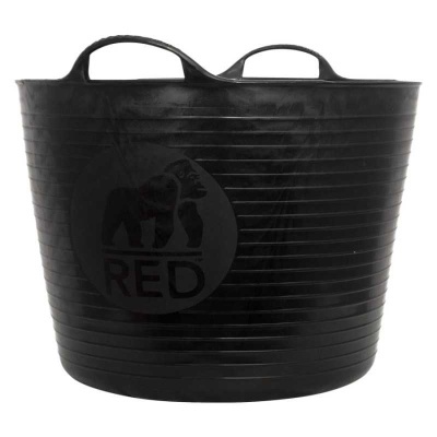 Cesto flexível preto de plástico com pegas e logótipo de gorila RED