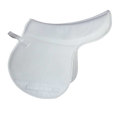 Manta de sela branca para cavalo, tecido acolchoado com tiras de velcro