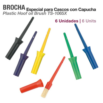 Conjunto de 6 pincéis plásticos coloridos para óleo em cascos