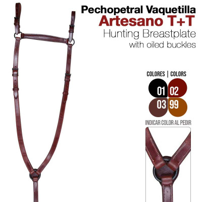 peitoral vaquetilla artesano T+T em pele castanha para caça