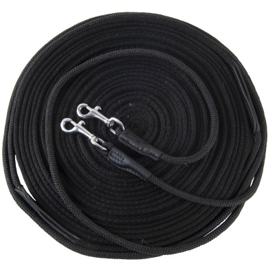 Corda preta com fechos metálicos