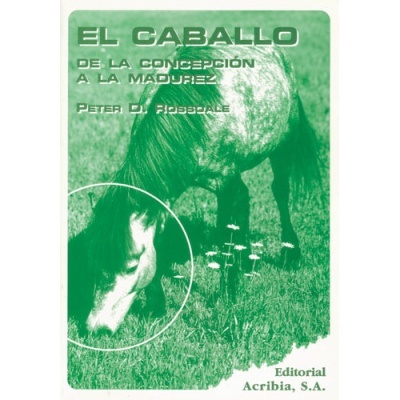 Capa de livro verde com imagem de cavalo a pastar e texto em espanhol.
