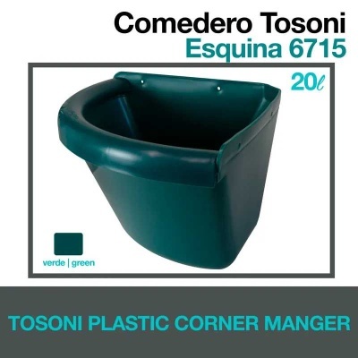 Comedouro de canto Tosoni em plástico verde