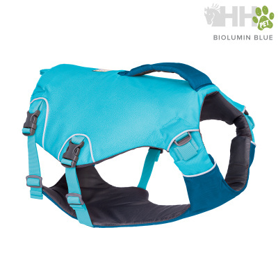Colete salva-vidas azul para cães com alças ajustáveis e interior acolchoado