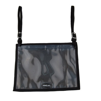 Bolsa porta-crachás em plástico transparente com alça preta