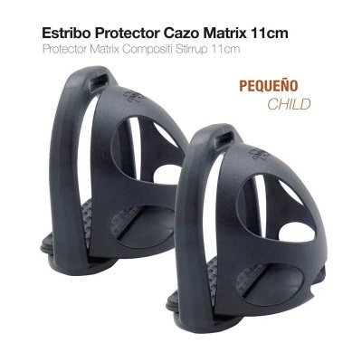 Par de estribos protectores Cazo Matrix 11cm para criança em preto