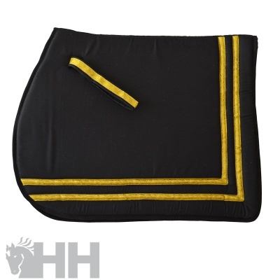 Manta preta para cavalo com linhas amarelas