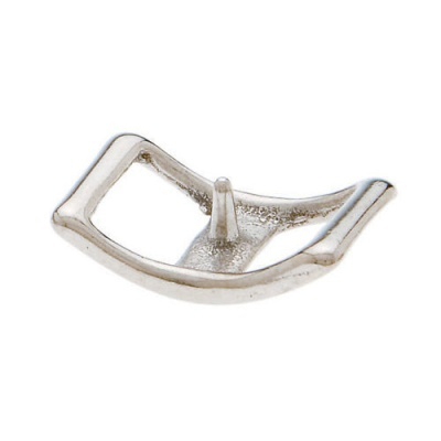 Fivela metálica prateada com pino central