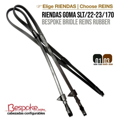 Reis de embocadura de borracha preta e marrom com texto explicativo