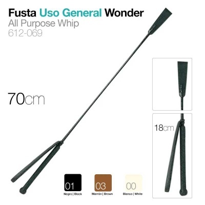 Fusta preta Uso General Wonder de 70 cm para múltiplos usos com cabo dividido.