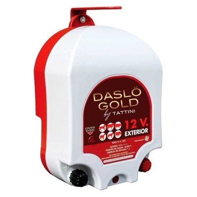 Dispositivo elétrico branco e vermelho com etiqueta vermelha e preta DALSLO GOLD by TATTINI
