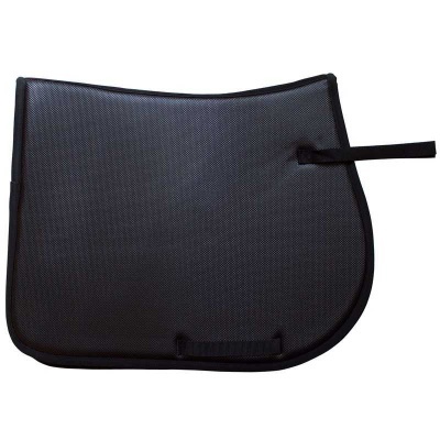 Manta preta para sela de cavalo com superfície texturizada e alça preta
