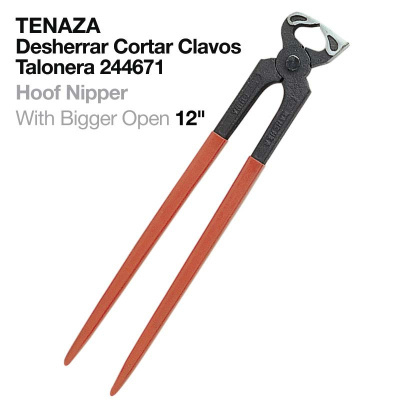 Tenaza para cortar pregos Talonera 244671 com cabo longo cor de ferrugem e lâminas pretas.