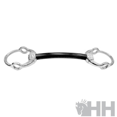 Freio metálico para cavalo com peça central preta