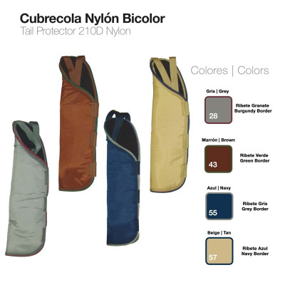 Cubrecolas em nylon bicolor em quatro cores diferentes