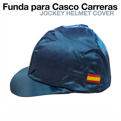 Funda para casco de corridas azul escuro com bandeira de Espanha