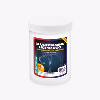 Frasco branco de suplemento Glucosamine HCl 12.000 Xtra Strength Powder