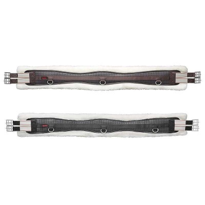 Dois girth pads acolchoados para sela de cavalo, preto com forro branco