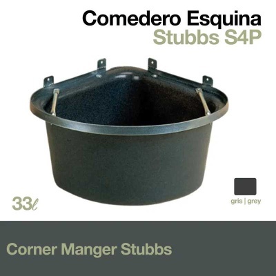 Comedouro de canto Stubbs cinza com capacidade para 33 litros