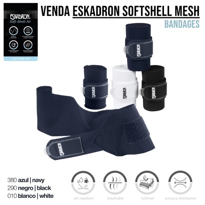 Venda Eskadron Softshell Mesh em cores azul navy, negro, branco e preto com fecho em velcro