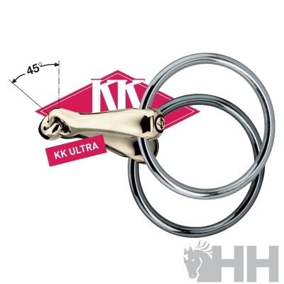 Anilha metálica prateada com união dourada articulada e ícones KK ULTRA e HH