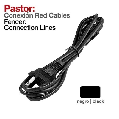 Cabo de alimentação preto com ficha