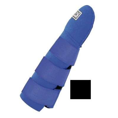 Protector azul para membros de cavalo com tiras de velcro
