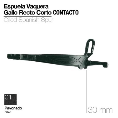 Espora vaqueira preta oleada em fundo branco