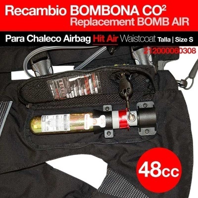 Recambio bombona CO² para colete airbag Hit Air Waistcoat, cilindro 48cc