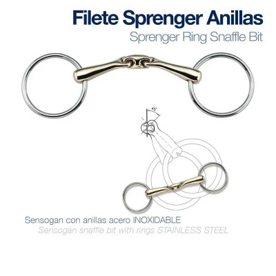 Filete Sprenger anilhas aço inoxidável snaffle bit
