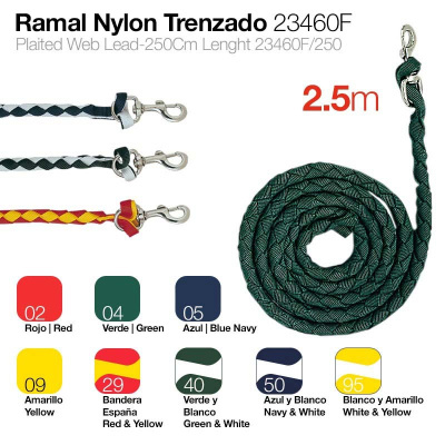 Ramal Nylon Trenzado 2,5 metros em várias cores com fecho metálico