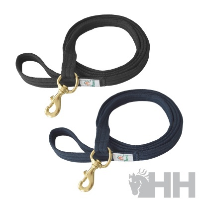 Duas trelas para cães, preta e azul escuro, com mosquetão dourado