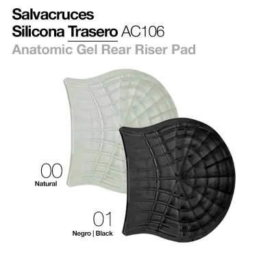 Amortecedores em gel anatómico para bicicleta Salvacruces silicone nas cores natural e preto.