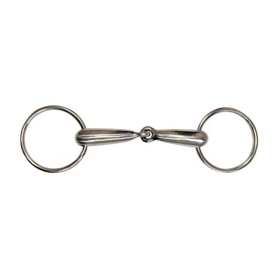 Bit metálico para cavalo com anéis circulares